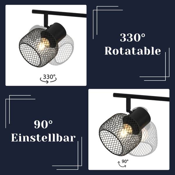 Plafonnier Lydia 4 ampoules Noir - Métal - 15 x 21 x 64 cm