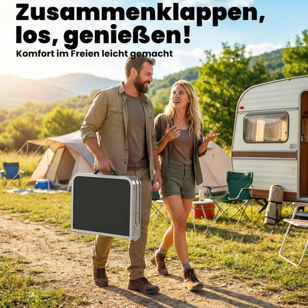 Campingtisch A20-653V00MX Schwarz - Metall - 40 x 60 x 60 cm