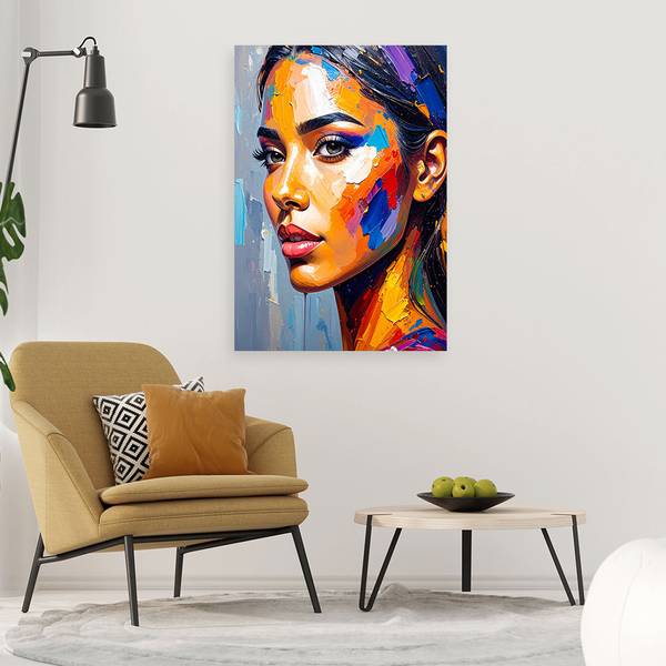 Wandbild gesicht einer schönen frau 60 x 90 cm