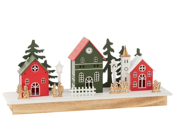 Winterstadt XMAS Massivholz - 12 x 19 x 44 cm