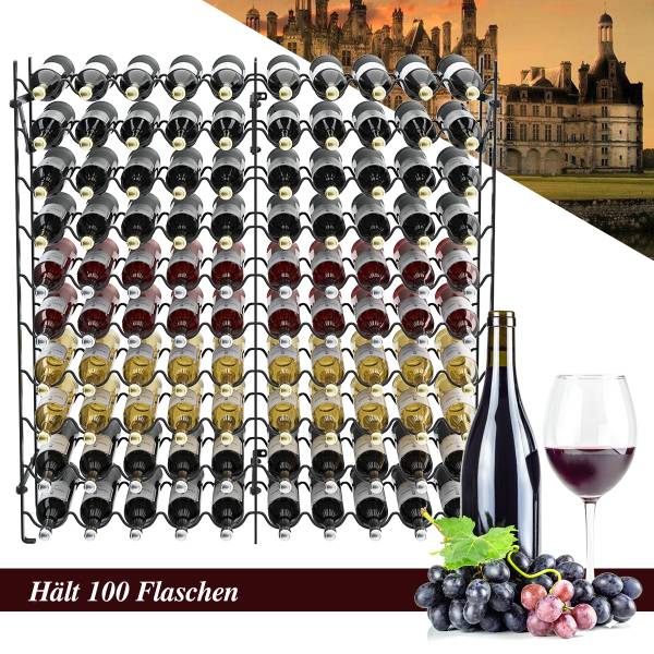 Weinregalständer TI85438DE Schwarz - Metall - 26 x 100 x 98 cm