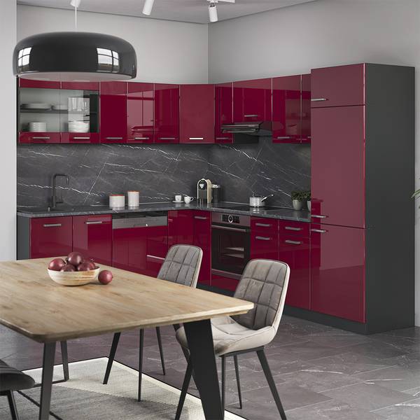 Keukenfront R-Line 41261 rood - plaatmateriaal op houtbasis - 30 x 196 x 2 cm