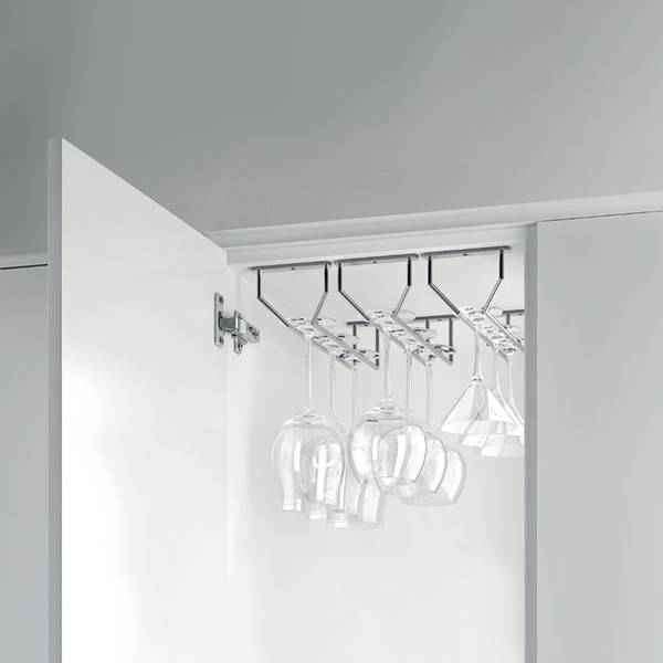 Glashalter Supra Grau - Metall - 11 x 7 x 34 cm