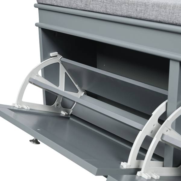 Schuhschrank Estha 11 Grau - Holzwerkstoff - 24 x 52 x 104 cm