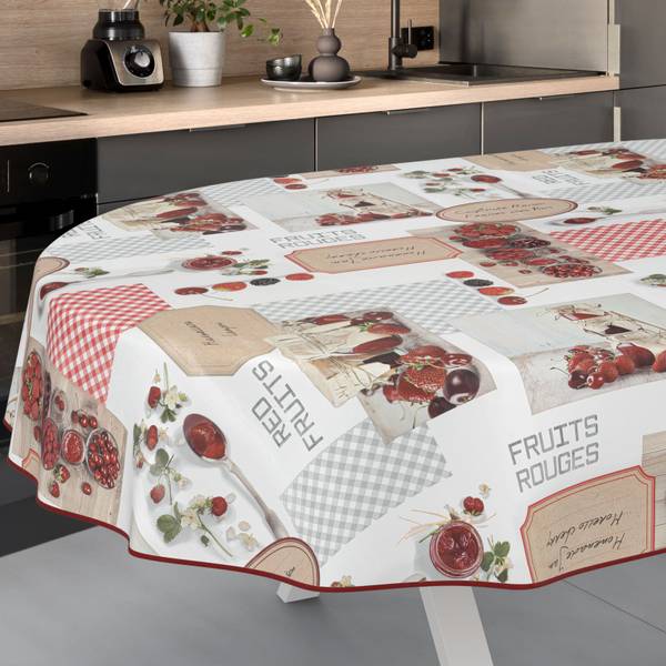 Wachstuchtischdecke Sommer mit SAUM Tiefe: 240 cm