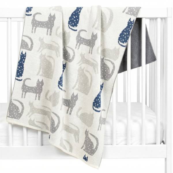 Decke Katze Tiny Grau - Textil - 80 x 1 x 100 cm
