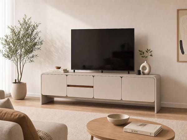TV-Board DYSARA Beige - Holz teilmassiv - 180 x 51 x 39 cm