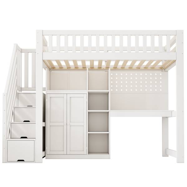 Stapelbed SHEFBuch Ⅰ wit - grenenhout - 97 x 170 x 253 cm