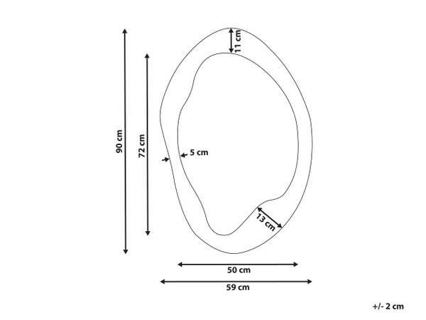 Wandspiegel LENAX Grün - Textil - 59 x 90 x 2 cm