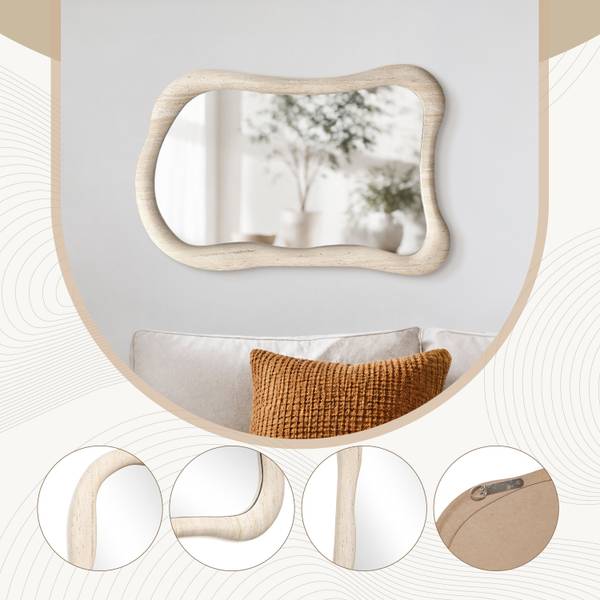Wandspiegel HTA0399 Beige - Holzwerkstoff - Glas - 50 x 4 x 71 cm