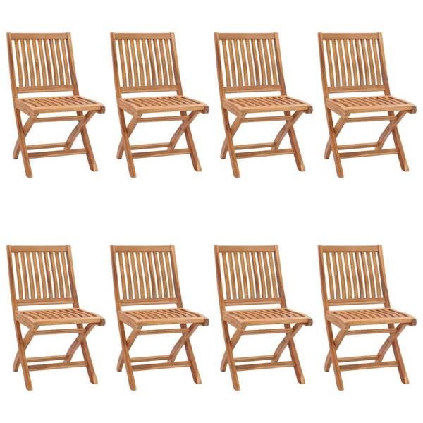 Gartenstuhl 3072806 8er Set Braun - Massivholz - 58 x 88 x 47 cm