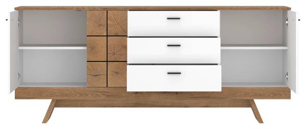Kommode ORETA Braun - Weiß - Holzwerkstoff - 184 x 79 x 40 cm