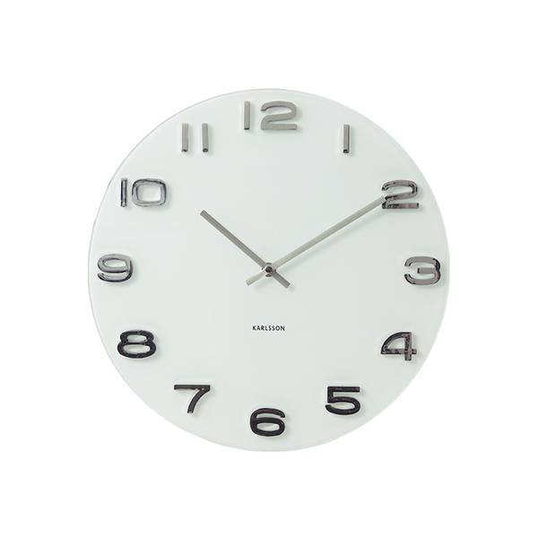 Wanduhr Vintage Weiß - Klarglas - 35 x 35 x 5 cm