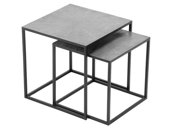 Couchtisch HILLARY 2er Set Schwarz - Silber - Metall - 40 x 40 x 40 cm