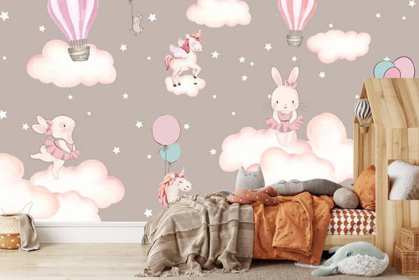 Vlies-Fotobehang DIEREN Wolken Sterren 368 x 254 x 254 cm
