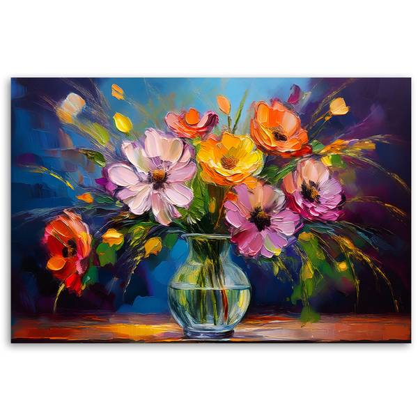 Wandbild blumenstrauß in einer vase 60 x 40 cm