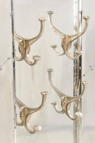 AIRMAN Garderobenpaneel Silber - Mango - Aluminium - 35 x 110 x 8 cm