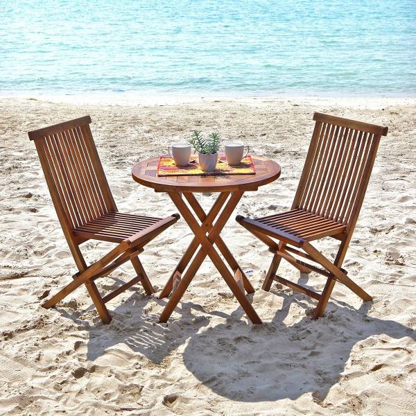 Gartentisch BALI Braun - Massivholz - 70 x 75 x 70 cm