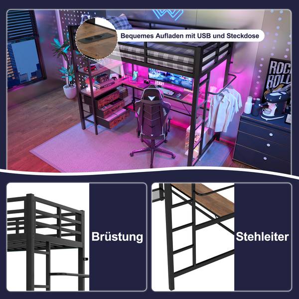 Kinderbett K-811 Schwarz