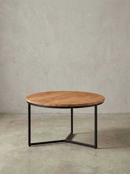 Couchtisch CEIRA mit Dreibeingestell Beige - Akazie - 60 x 38 x 60 cm