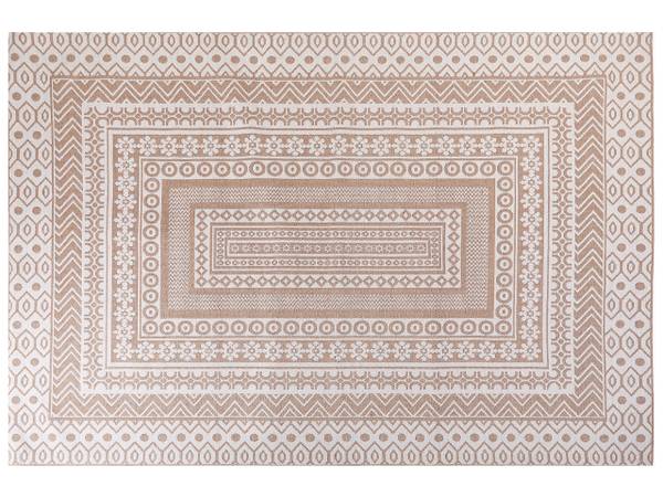 Laagpolig BAGLAR beige - wit - 200 x 300 cm