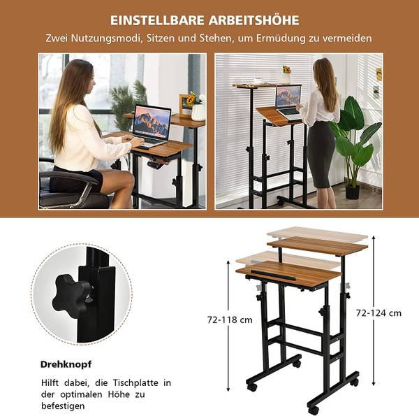 Höhenverstellbarer Schreibtisch Braun