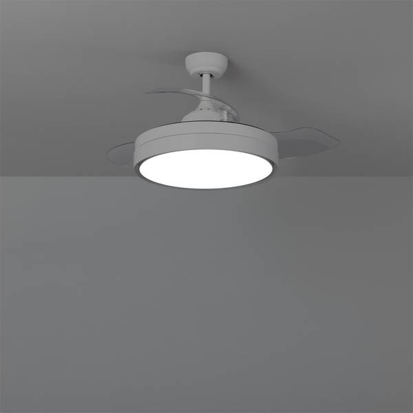 Deckenventilator Sjoerd Weiß - Metall - Kunststoff - 106 x 39 x 106 cm