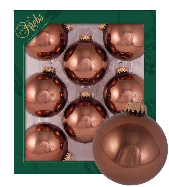 Weihnachtskugeln uni 8er-Set Glas - 7 x 7 x 7 cm