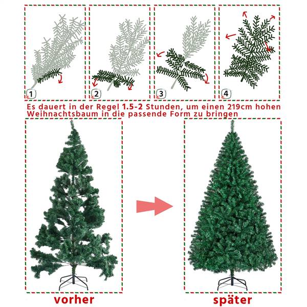 Künstlicher Weihnachtsbaum ARB08 Grün - Kunststoff - 128 x 219 x 128 cm