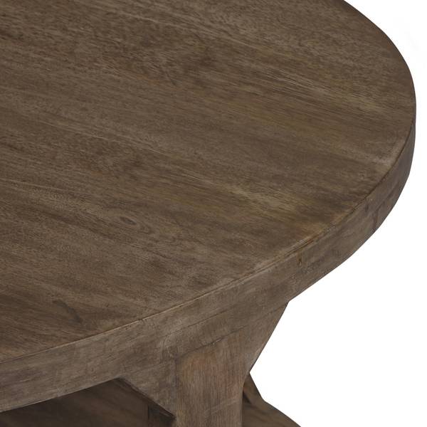 Couchtisch TIANJIN Braun - Samt - Mango - 100 x 45 x 100 cm