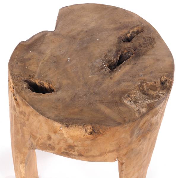 Hocker LOG Braun - Massivholz - 29 x 41 x 29 cm