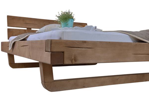 Holzbett SELMA Gelb - Tanne - Fichte - 140 x 90 x 200 cm