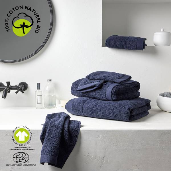 Einfaches Badetuch BIO ORGANIC Marineblau