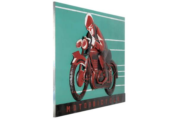 Metallbild Autos & Technik Bax Blau - Rot - Metall - 120 x 80 x 6 cm