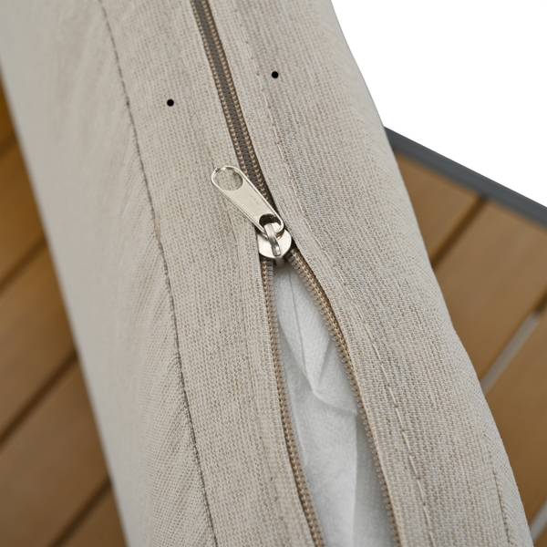 Lounge jardin 4-pce Rhea Ⅴ Beige - Noir - Polyester - Tissu - Acier - Bois composite - 67 x 63 x 182 cm