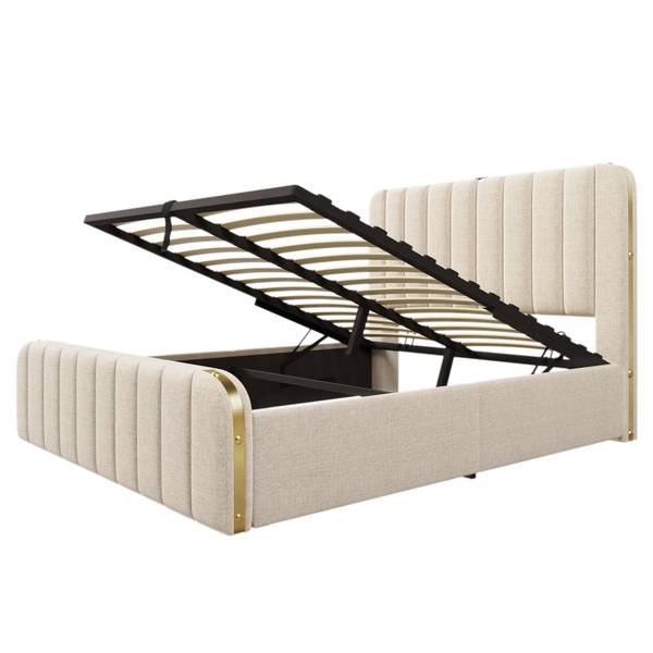 Lit rembourré Zoomusb Ⅱ Beige - Lin - 150 x 102 x 203 cm