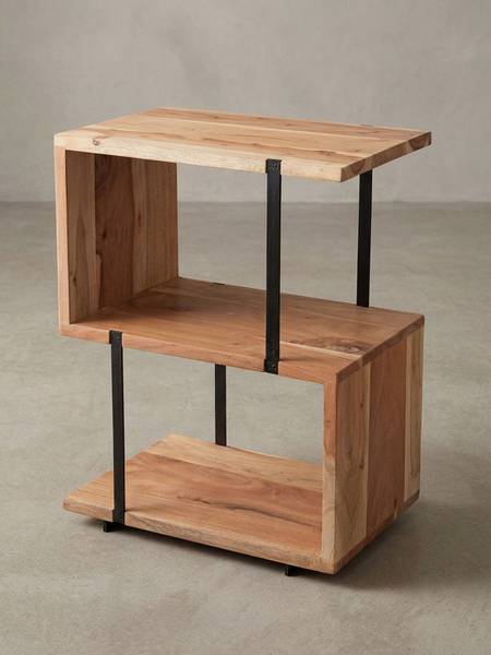 Beistelltisch ARPINO Beige - Akazie - 45 x 60 x 30 cm
