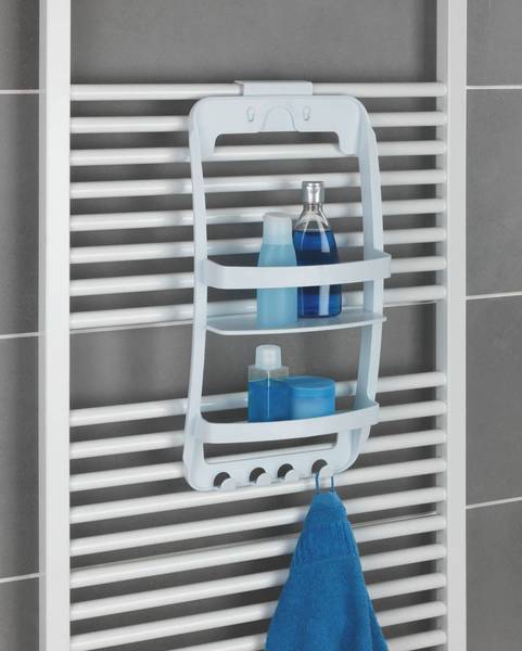 Badregal, Duschablage, Wandregal Weiß - Kunststoff - 12 x 55 x 26 cm