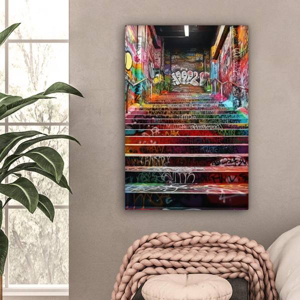 CANVAS SCHILDERIJ Trap 60 x 90 cm