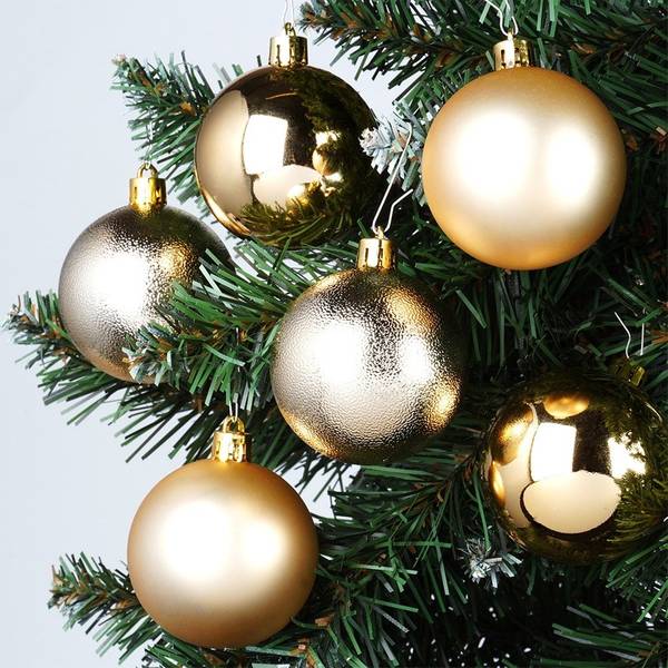 Weihnachtskugeln 9er Set 839486 Gold - Kunststoff - 6 x 6 x 6 cm