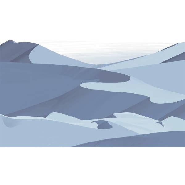 Papier peint  Dunes Bleu - Largeur : 255 cm