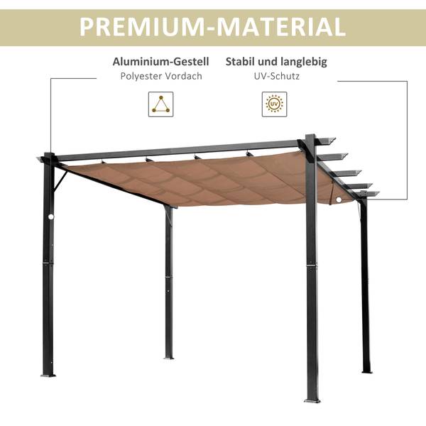 Pergola 84C-055BK Textil - 400 x 223 x 300 cm