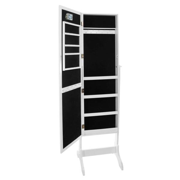 LED-Schmuckschrank BETTANY Weiß - Holzwerkstoff - 37 x 148 x 47 cm
