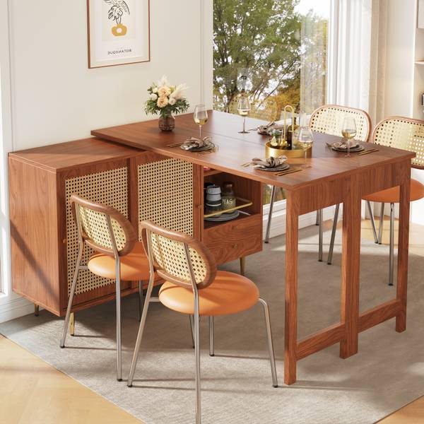 Esstisch lelantos Ⅰ Braun - Holzwerkstoff - 80 x 76 x 187 cm