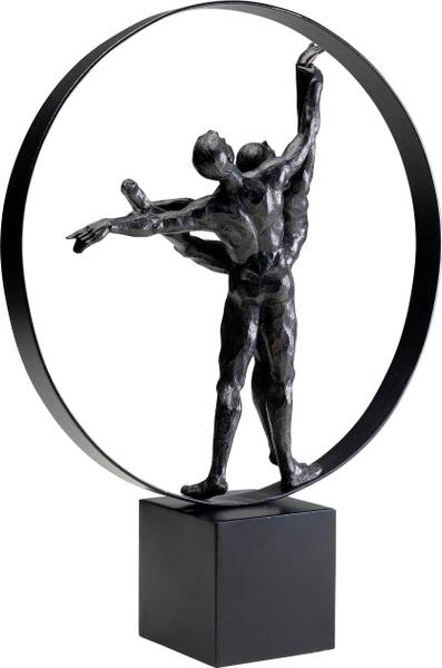 Deko Objekt Dancers Circle Schwarz - Stahl - 35 x 46 x 11 cm