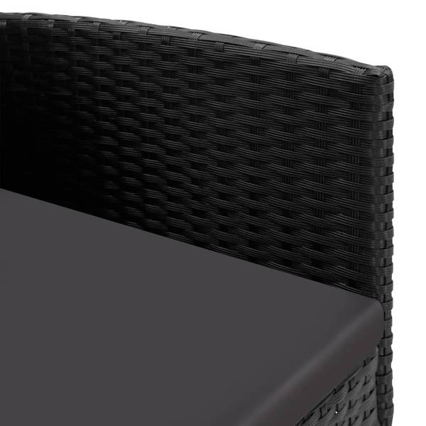 Tuinset 3032224-1 set van 5 zwart - polyester - staal - transparant glas - 80 x 74 x 160 cm