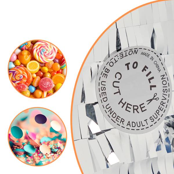 Pinata Set Rakete mit Stab und Maske Blau - Rot - Silber - Papier - Kunststoff - 30 x 40 x 9 cm