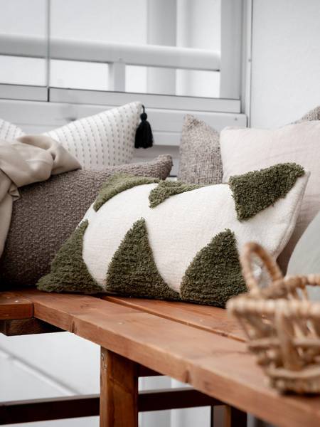 Holly Kissenhülle Grün - Textil - 50 x 30 x 34 cm