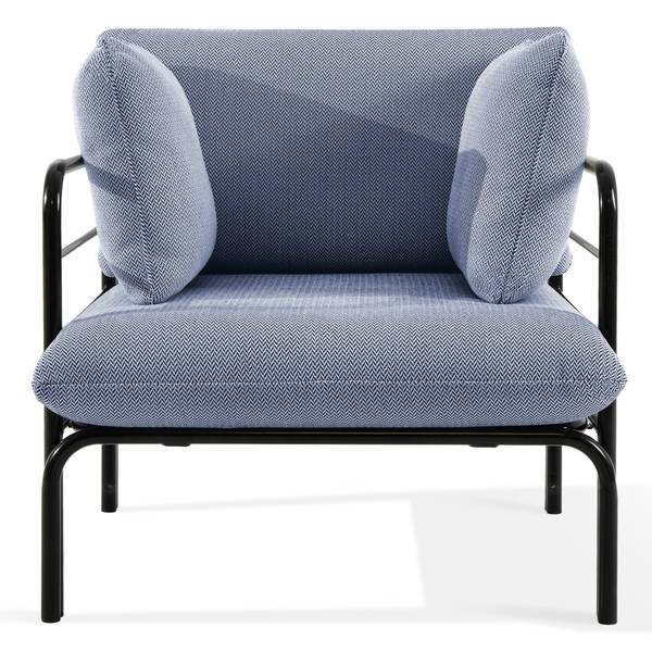 Garten-Sitzgruppen RAMBE, 4er Set Anthrazit - Marineblau - Weiß