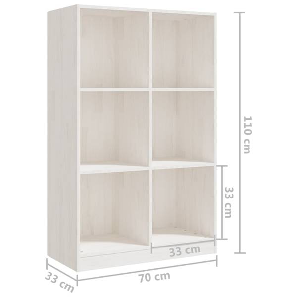Bücherregal 3012759 Weiß - Kiefer - 70 x 110 x 33 cm